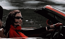 Drive Fast Woman In Red Car GIF