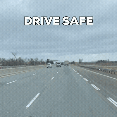 Drive Safe Highway Sign GIF