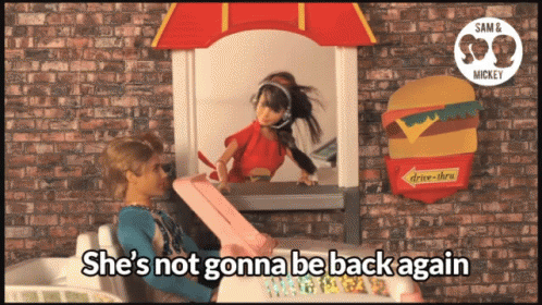 Drive-Thru Sign Next To Girl GIF