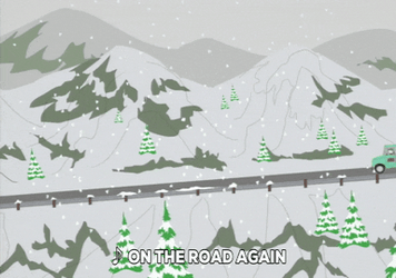 Driving Truck On The Road Again Winter GIF