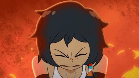 Droners Anime Rage With Fire Background GIF
