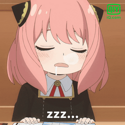 Drowsy Anya Forger Falling Asleep GIF