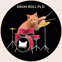Drumroll Please Orange Kitty Playing Drums GIF