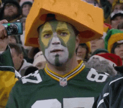 Drunk Green Bay Packers Fan Cheese Head GIF