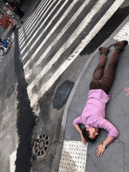 Drunk Guy Sleeping On Street GIF