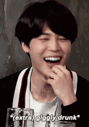 Drunk Jimin Giggling GIF