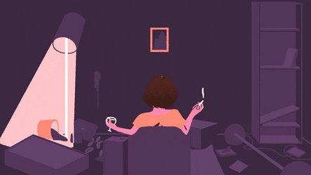 Drunk Lofi Drinking Girl GIF