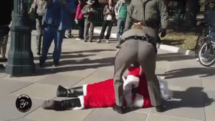 Drunk Santa Arrested By Police GIF