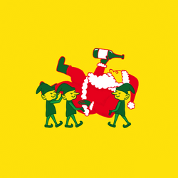 Drunk Santa Carried By Elves GIF