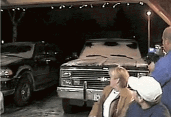 Drunk Santa Falling On Truck GIF