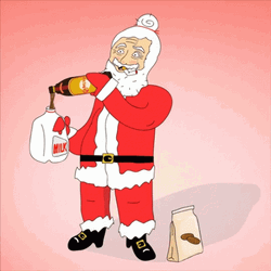 Drunk Santa Mixing Alchohol And Milk GIF