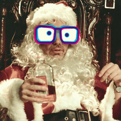 Drunk Santa Wearing Funny Glasses GIF
