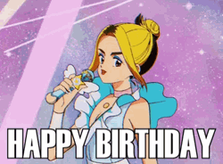 Dua Lipa Singing Anime Happy Birthday GIF