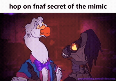 Duck And Robot Hop On FNAF Secret Of The Mimic GIF