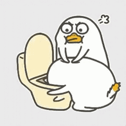 Duck Animation Toilet Pushing Goofy Meme GIF