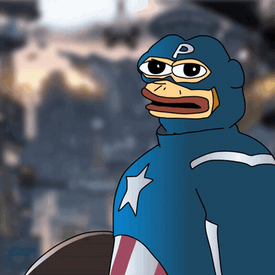 Duck Dressed As Captain America Holding Shield GIF
