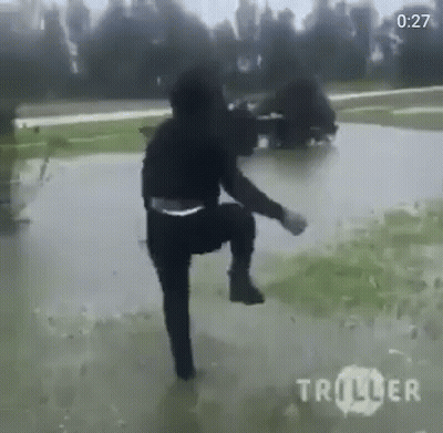 Duck Holding Umbrella In Rain Saying Although It's Raining You're Still My GIF