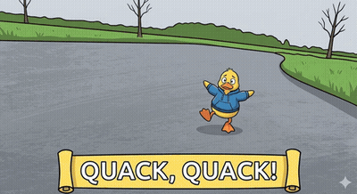 Duck In Blue Hoodie Saying Quack Quack GIF