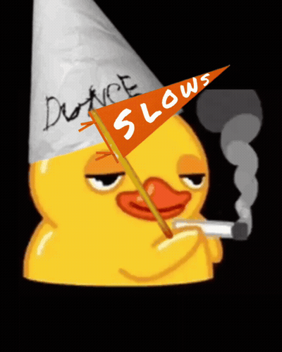 Duck In Dunce Hat Smoking Cigarette GIF