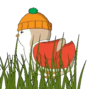 Duck In Orange Hat And Red Sweater Sticker