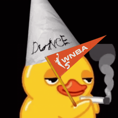 Duck In Party Hat Holding WNBA Flag Smoking GIF