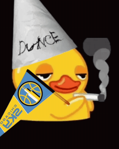 Duck In Party Hat Smoking Cigarette GIF