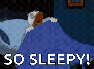 Duck Laying In Bed Saying So Sleepy GIF