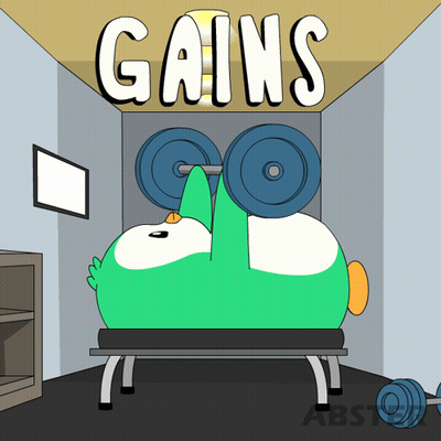 Duck Lifting Weights Gains GIF