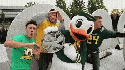 Duck Mascot With Number 24 Jersey GIF