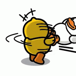 Duck Playing Rotate Around GIF