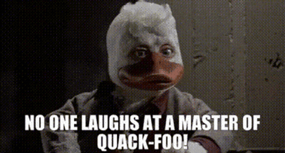 Duck Saying No One Laughs At A Master Of Quack-Foo GIF