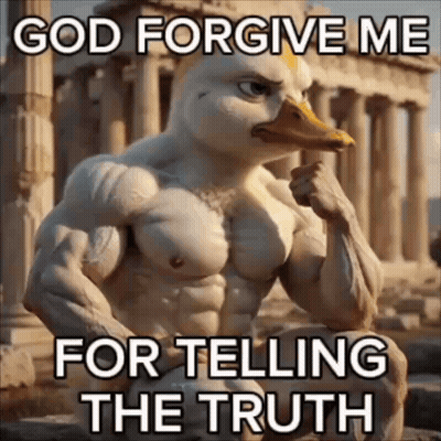 Duck Statue Saying God Forgive Me For Telling The Truth GIF