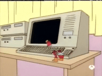 Duck Toy Peaking Keyboard GIF
