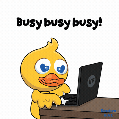 Duck Using Laptop Busy Busy Busy GIF
