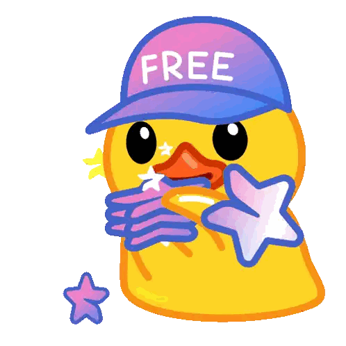 Duck Wearing Free Hat Sticker