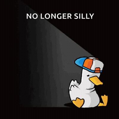Duck Wearing Hat No Longer Silly GIF