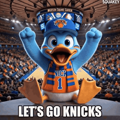 Duck Wearing Nick 1 Jersey Madison Square Garden GIF