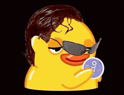 Duck Wearing Sunglasses Holding Hello Circle