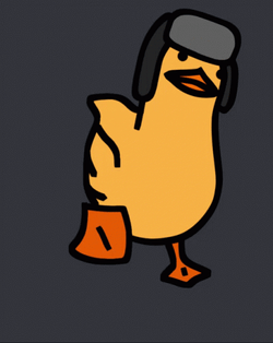 Duck Wearing Ushanka Hat Waddle GIF