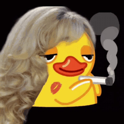 Duck With Blonde Hair Smoking Cigarette GIF
