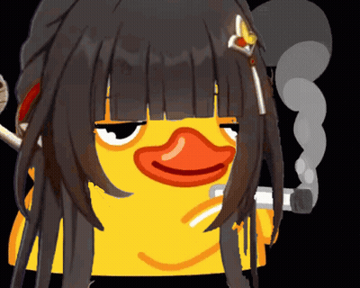 Duck With Dreadlocks And Cigarette GIF