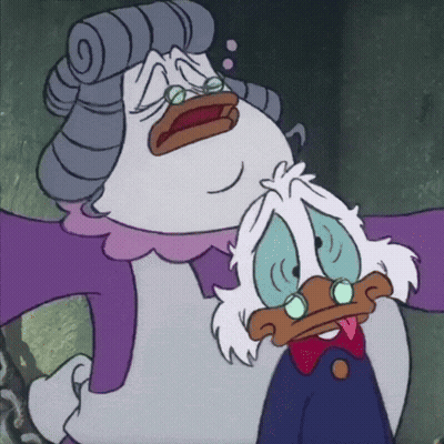 Duck With Glasses and Scarf Crying