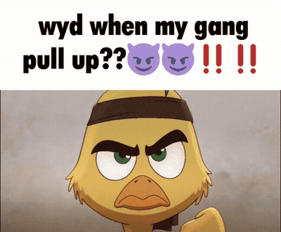 Duck With Headband Saying Wyd When My Gang Pull Up
