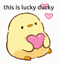 Duck With Heart This Is Lucky Ducky GIF