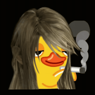 Duck With Long Hair Smoking GIF