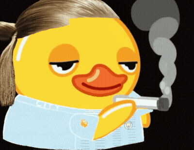 Duck With Ponytail Smoking Cigarette Wearing City Shirt GIF