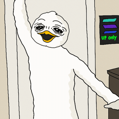 Duck With Sign Saying Up Only GIF