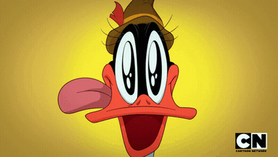 Duck With Tongue Out And CN Logo GIF