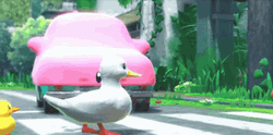 Ducklings On The Road Kirby Dancing Car GIF