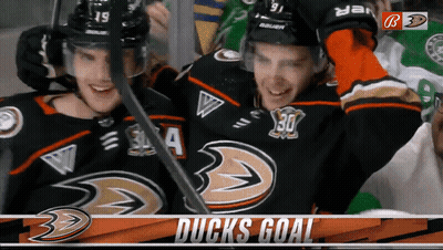 Ducks Hockey Players Celebrate Goal GIF